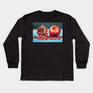 Pomegranate in closeup Kids Long Sleeve T-Shirt